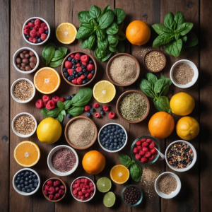 Top 2025 superfoods arranged naturally for energy and immunity